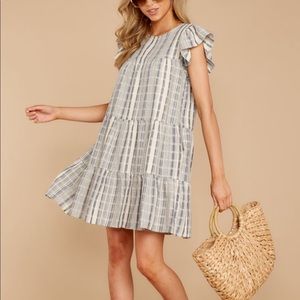 Blue and White Striped Dress